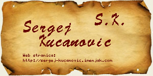 Sergej Kucanović vizit kartica